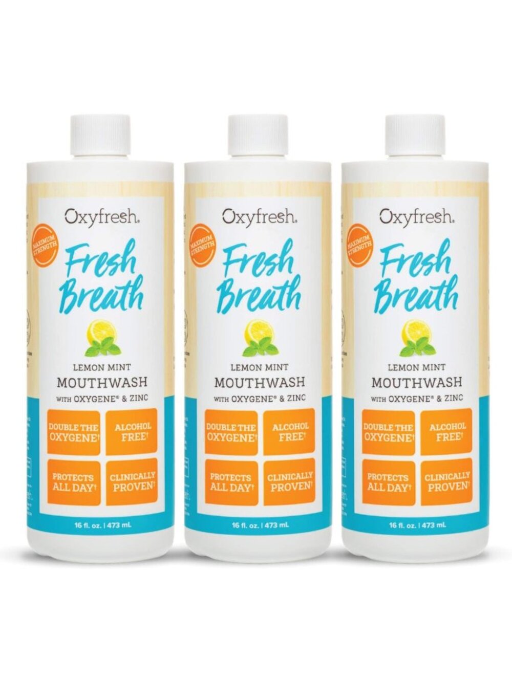 Fresh Breath Mouthwash - Premium Lemon Mint, SLS & Fluoride Free, Alcohol-Free